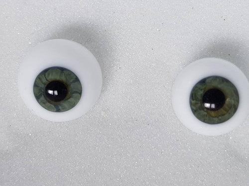 Vihreät, puhalletut kristallilasisilmät, laaja iiris, koko 20 mm