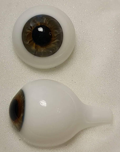 Topaasi, puhalletut kristallilasisilmät, laaja iiris, koko 24 mm